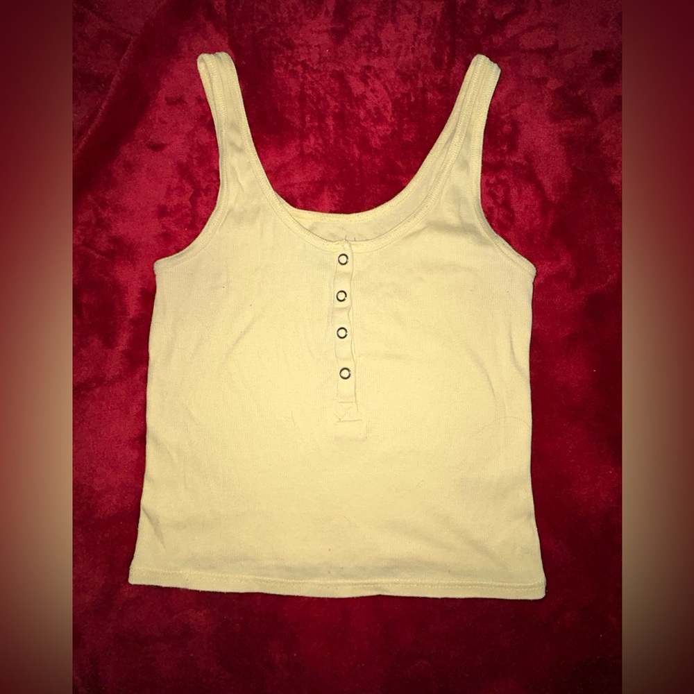 Yellow tank top with buttons